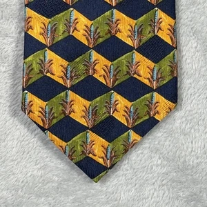 Ermenegildo Zegna Tie Mens Silk Geometric Designer Made in Italy Fall Floral - Picture 1 of 7