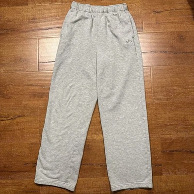 Alo Accolade Sweatpants XS Gray Wide Straight Leg Sweats Lounge Comfort Yoga Gym - Image 1 of 4
