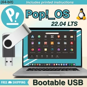 Pop!_OS 22.04 LTS 64-Bit Bootable USB Drive | For Intel/AMD PCs w/ Instructions - Picture 1 of 7