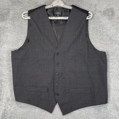 KEM Vest Mens XL Gray Wool Blend Formal Suit Waistcoat Five Button Canada Dress - Image 1 of 4