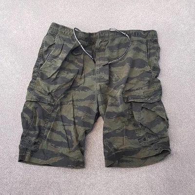 Shorts masculino Superdry grande verde camuflado bolsos utilitários de carga exército de combate militar - Imagem 1 de 4