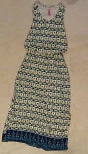 Magic Damen Kleid Maxi Small S Strand grün gelb blau 55" bodenlang Stretch - Bild 1 von 8