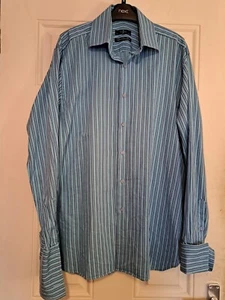 Mens shirt, 16 1/2 , 42cm - blue striped shirt (cuff link) -Jasper Conrad - Picture 1 of 5
