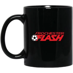 Rochester Flash Becher 11 Unzen Black Glossy Ceramic | ASL Soccer Team - Bild 1 von 1