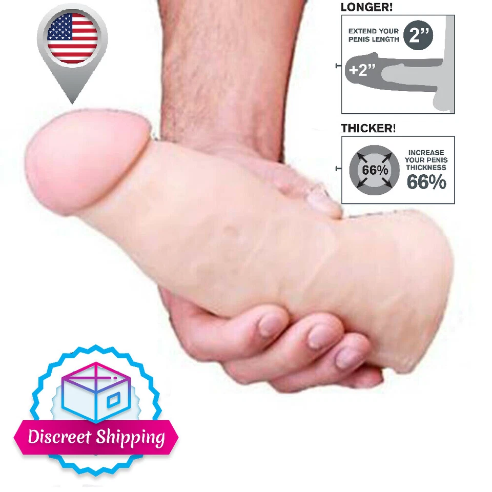 Huge-XL-Penis-Enhancer-Enlarger-Male-Extension-Sleeve-Girth-Penis-Hollow-Sheath — 第 1/4 张图片