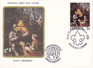 1979 LIBERIA SCOUTING / NORMAN ROCKWELL COMMEM.FDC COPERTINA - RICORDI SCOUT - Foto 1 di 1