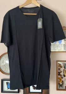New ALL SAINTS Figure Crew Neck Sz XL Ink NAVY Nwt SS T-Shirt Men - Picture 1 of 4