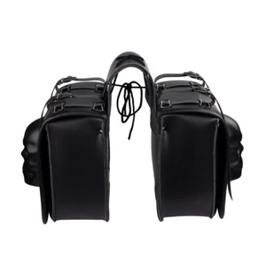 Motorcycle Saddle Bag Tool Side Bag Luggage Black Skull - Picture 1 of 24