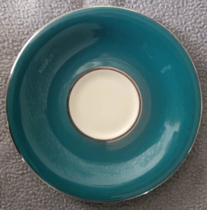 Vintage WINDERMERE by Castleton Saucer 5.75" Green Rim w Gold Trim ~ RARE - Picture 1 of 4