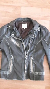 🍉soccx Echt-Lederjacke🍉 grau Gr. S *VINTAGE** - Bild 1 von 10