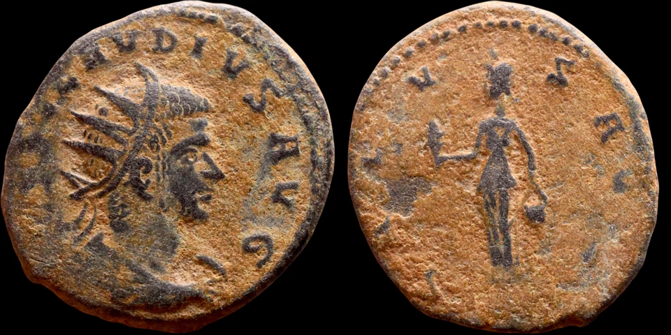 Claudius II Gothicus Ancient Roman Imperial Coin (268-270 AD). AE 19 mm. #1556 - Image 1 of 1