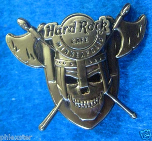 PIN MINNEAPOLIS VIKING WARRIOR KING HACHAS 3D SERIE CALAVERA PLATEADA Hard Rock Café - Imagen 1 de 1