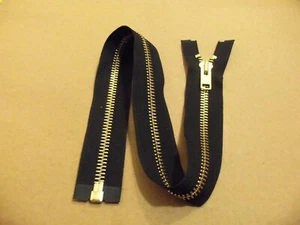 #10 24" YKK Heavy Duty Black Brass Separating / Jacket Zipper - Picture 1 of 3