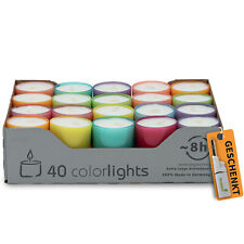 Bundle: Teelichter Colorlights Nightlights bunt Summer-Edition Brennd.8h, WENZEL
