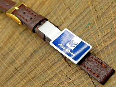 Correa de reloj vintage Stylecraft NOS sin usar de cuero con hebilla de tono dorado de 8 mm para damas Foto 1 de 4