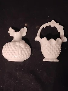 Fioriera tascabile da parete vintage Homco bianca cesto e vaso legno di bosco plastica - Foto 1 di 2