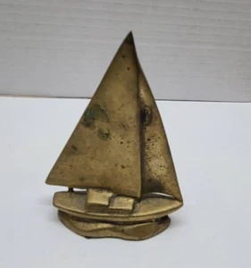 Vintage Messing Segelboot nautische Dekoration Figur Briefbeschwerer Knick Knack (d3) - Bild 1 von 4