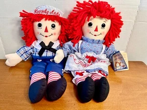 Muñecas clásicas hechas a mano 16" Raggedy Ann & Andy decoración infantil nuevas con etiquetas - Imagen 1 de 10
