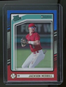 JACKSON MERRILL 2024 Donruss Baseball Rosso e Blu Foil Carta Prospettiva Classificata - Foto 1 di 2