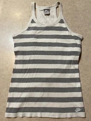 Nike Vtg Racerback Athletic Tank Shirt Built In Bra Women’s XL Striped - Image 1 of 4