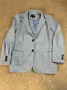 Talbots Women Button Pockets 2 Button Notch Collar Blue Aberdeen Knit Blazer 16P - Picture 1 of 7