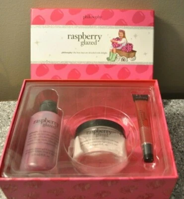 Philosophy Frambuesa Esmaltada, Champú, Gel de Ducha Burbuja Baño Set Nuevo Foto 1 de 3