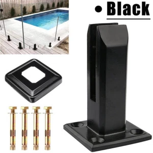 Stainless Steel Glass Clamp Square Railing Pool Fence Balustrade Stairs Spigots - Picture 1 of 8