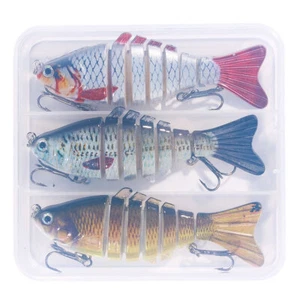 3PCS Box Multi Jointed Fishing Lure Swimbait Artificial Bait Wobblers 7 Segment - Picture 1 of 17