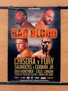 DERECK CHISORA vs TYSON FURY (2) Original Vor-Ort Promo Boxen Poster STORE - Bild 1 von 10