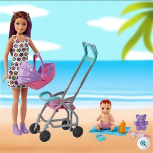 Barbie Skipper Babysitter Kinderwagen und 2 Puppen Spielset - Bild 1 von 24