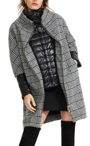 Herno X1511 White/Black Layered A Shape Zip-Up Coat Womens Size 38 - Foto 1 di 5
