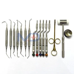 Dental Implant Surgery Set Sinus Lift Elevator Osteotome Curved Bone Graft Kit - Bild 1 von 2