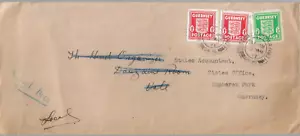 GUERNSEY WAR OCCUPATION 2x 1d SCARLET + ½d GREEN ON LOCAL USE COVER REF 4219 - Picture 1 of 1