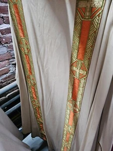 Casel vestido gótico moderno sacro iglesia brillante doble barra - Imagen 1 de 6