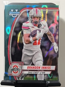 2024 Bowman University Chrome #23 Brandon Inniss Teal Lava Rifrattore Ohio State - Foto 1 di 6