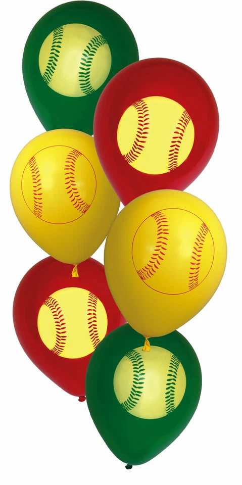 HAVERCAMP Girl's Fastpitch Softball Balloons Large Printed Latex Balloons, 3 colors, 6pk