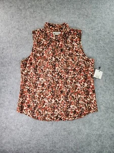 Liz Claiborne Shirt Womens Large Sleeveless Linen Blend Button Up Pockets - Picture 1 of 10