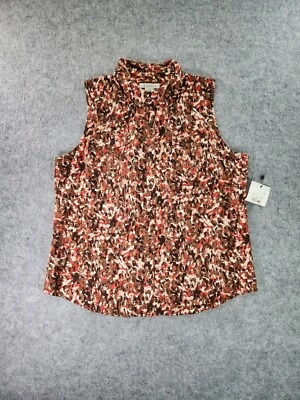 Camisa Liz Claiborne para mujer grande sin mangas mezcla de lino bolsillos abotonados Foto 1 de 4