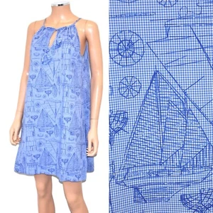 VINEYARD VINES Blue Gingham Nautical Sailboat Sundress - Sz XS - Picture 1 of 12