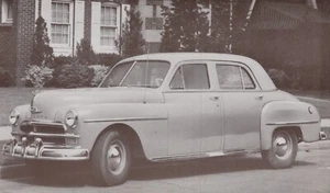 1950 Plymouth Deluxe 4-door B/W UNP Postcard 14252a - Picture 1 of 8