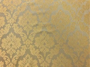 Old Gold Floral Damask Upholstery Drapery Fabric - Picture 1 of 4