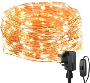 Lepro Fairy Lights Plug In, 10M 100 LED Copper Wire Fairy Lights, 33Ft Warm Whit - Picture 1 of 8