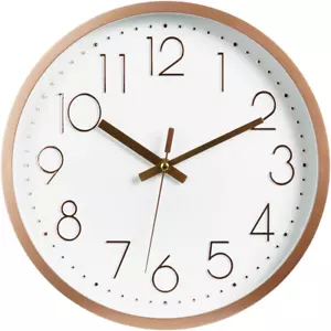 Wall Clock 12" Silent Non Ticking Modern Clock round Decorative Wall Clock - Picture 1 of 12