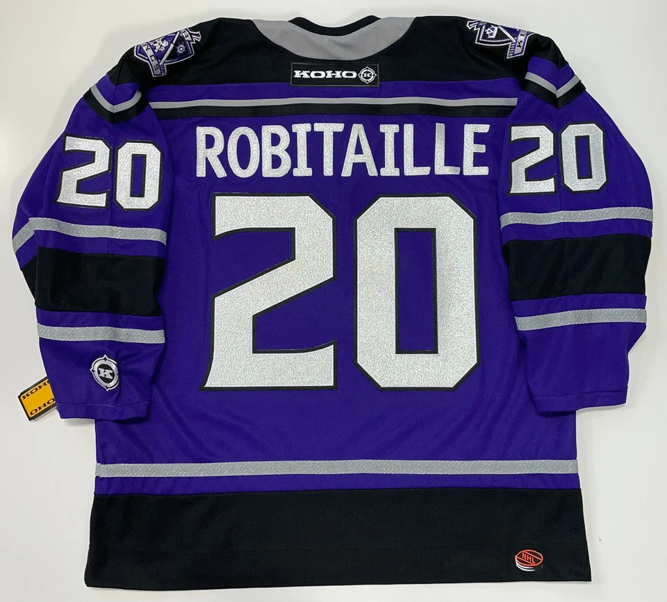LUC ROBITAILLE LOS ANGELES KINGS ORIGINAL 2003 KOHO PURPLE CROWN JERSEY XL NEW - Image 1 of 4