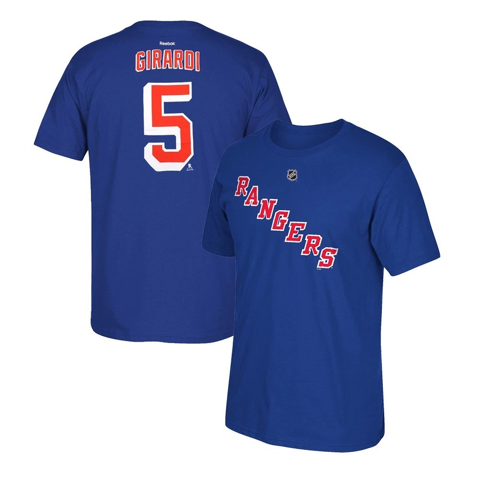 Reebok Dan Girardi New York Rangers Royal Blue Name and Number Player T-Shirt M