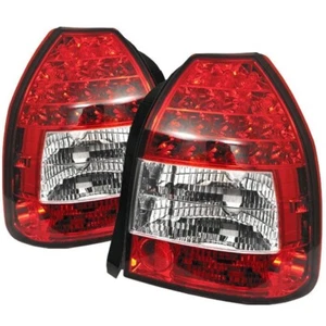 Spyder LED Tail Lights - Red Clear for 96-00 Honda Civic 3Dr - Picture 1 of 2