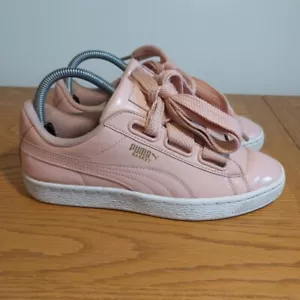 Puma Basket Patent Leather Pink Chunk Laces Trainers Shoes Sneakers Size 5. Used - Picture 1 of 14