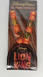 Disney Parks Lion King Pin Trading Starter Set Lanyard Card 4 Pins - NEW - Picture 1 of 8