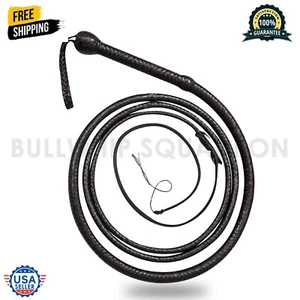 Bullwhip 06 pies de largo 16 trenzas cuero de vaca látigo Indiana Jones látigo real - Imagen 1 de 7