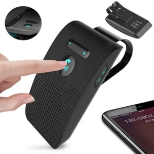Wireless Car Bluetooth Handsfree Car Kit Speaker Phone Sun Visor Clip Black NEW - Picture 1 of 15